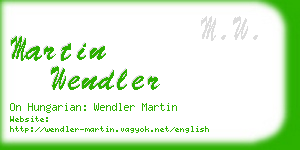 martin wendler business card